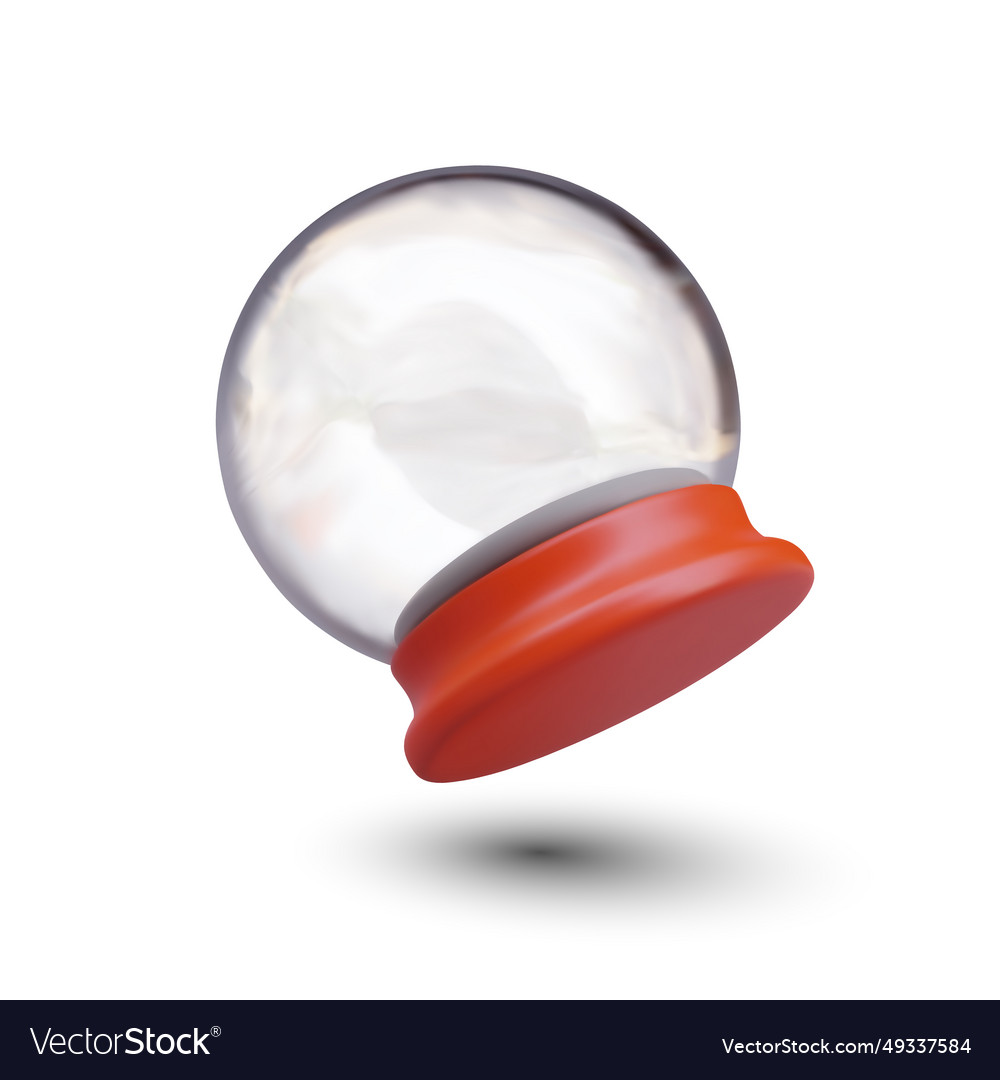 Side view on snow globe with round red stand vector image Side view on snow globe with round red stand