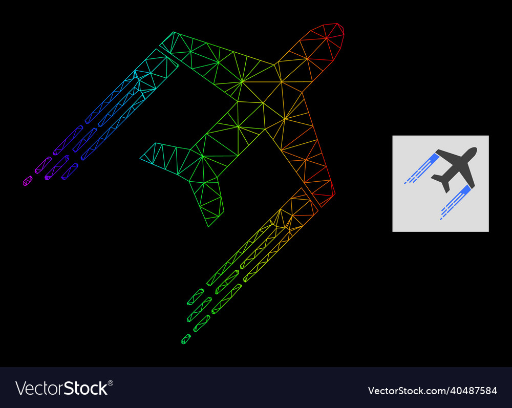 Spectrum gradient polygonal net airplane trail