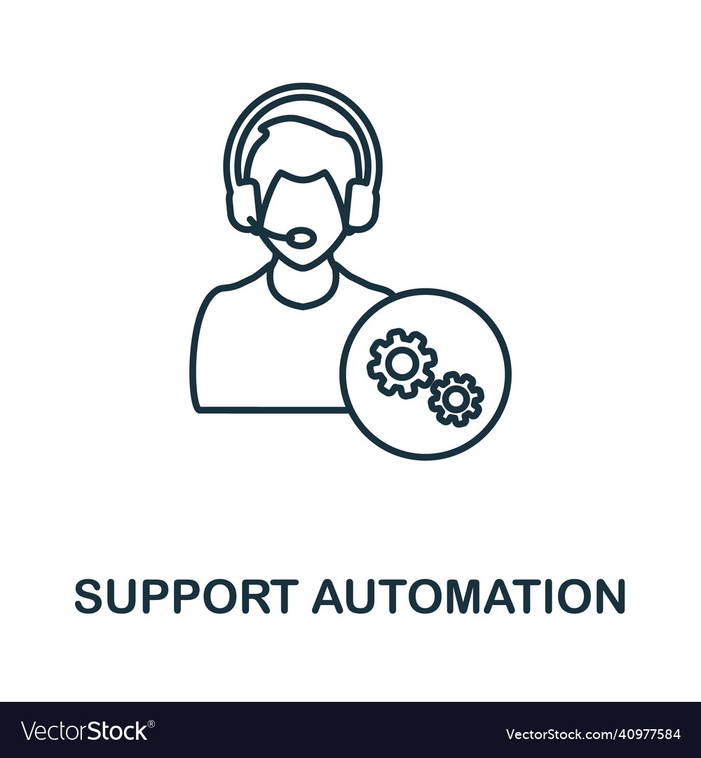 Support automation icon line element from vector image Support automation icon line element from