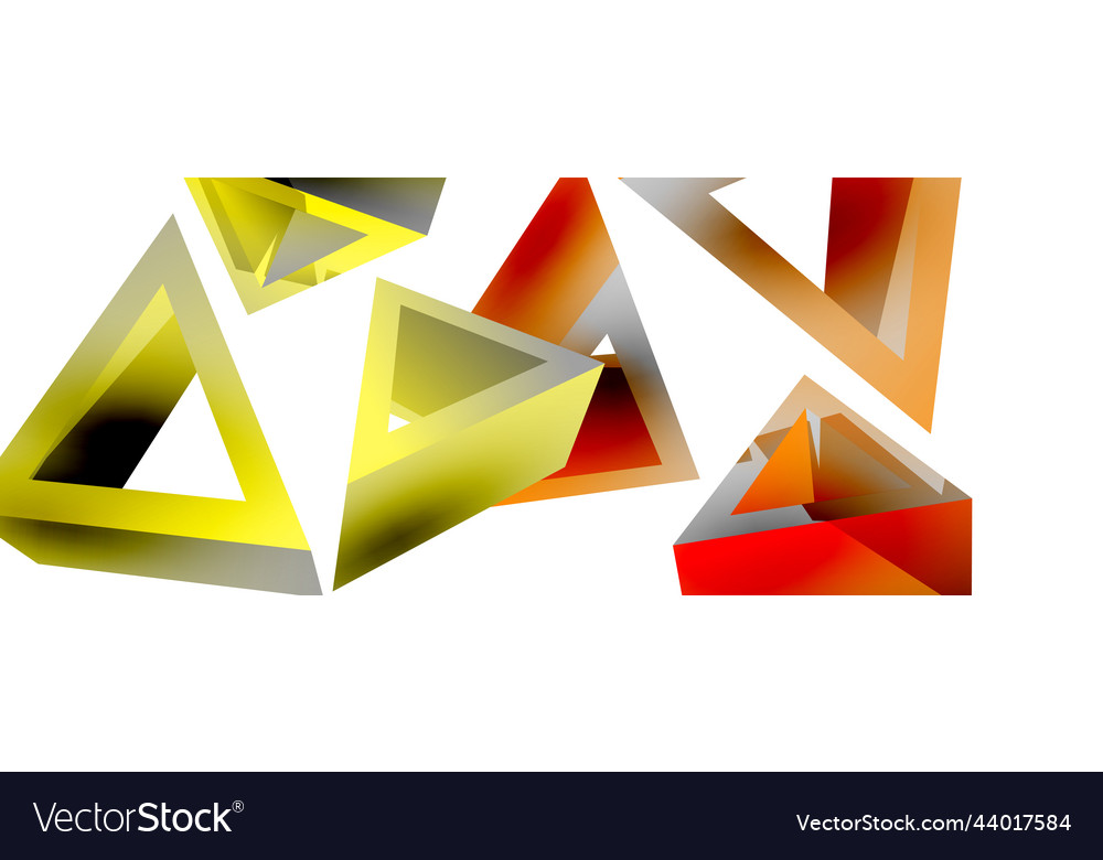 Triangle abstract background 3d basic vector image Triangle abstract background 3d basic
