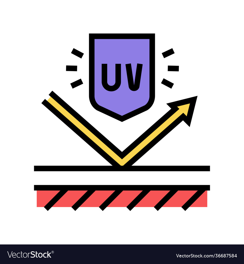 Ultra violet uv protect layer color icon Vector Image Ultra violet uv protect layer color icon