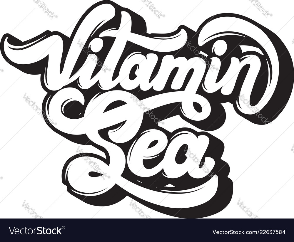 Vitamin sea quote typographical background