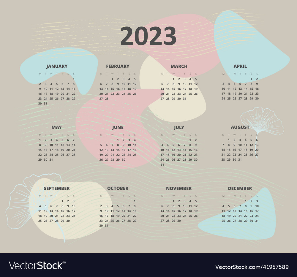 2023 Kalender auf beige Hintergrund