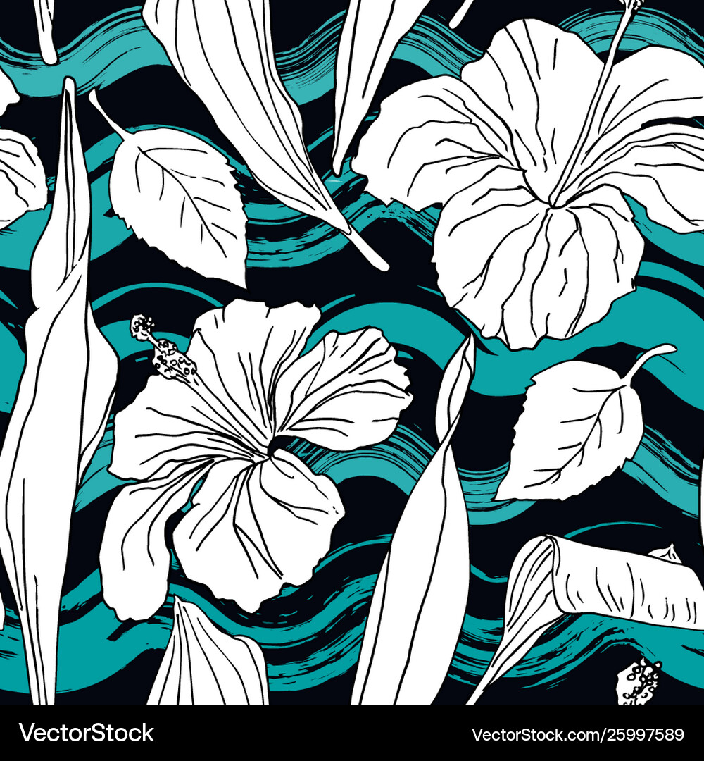 Abstract flowers seamless pattern Royalty Free Vector Image