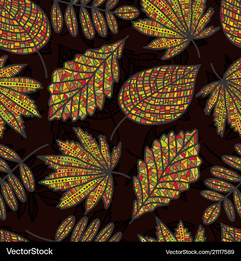 Autumn seamless leaf pattern Royalty Free Vector Image