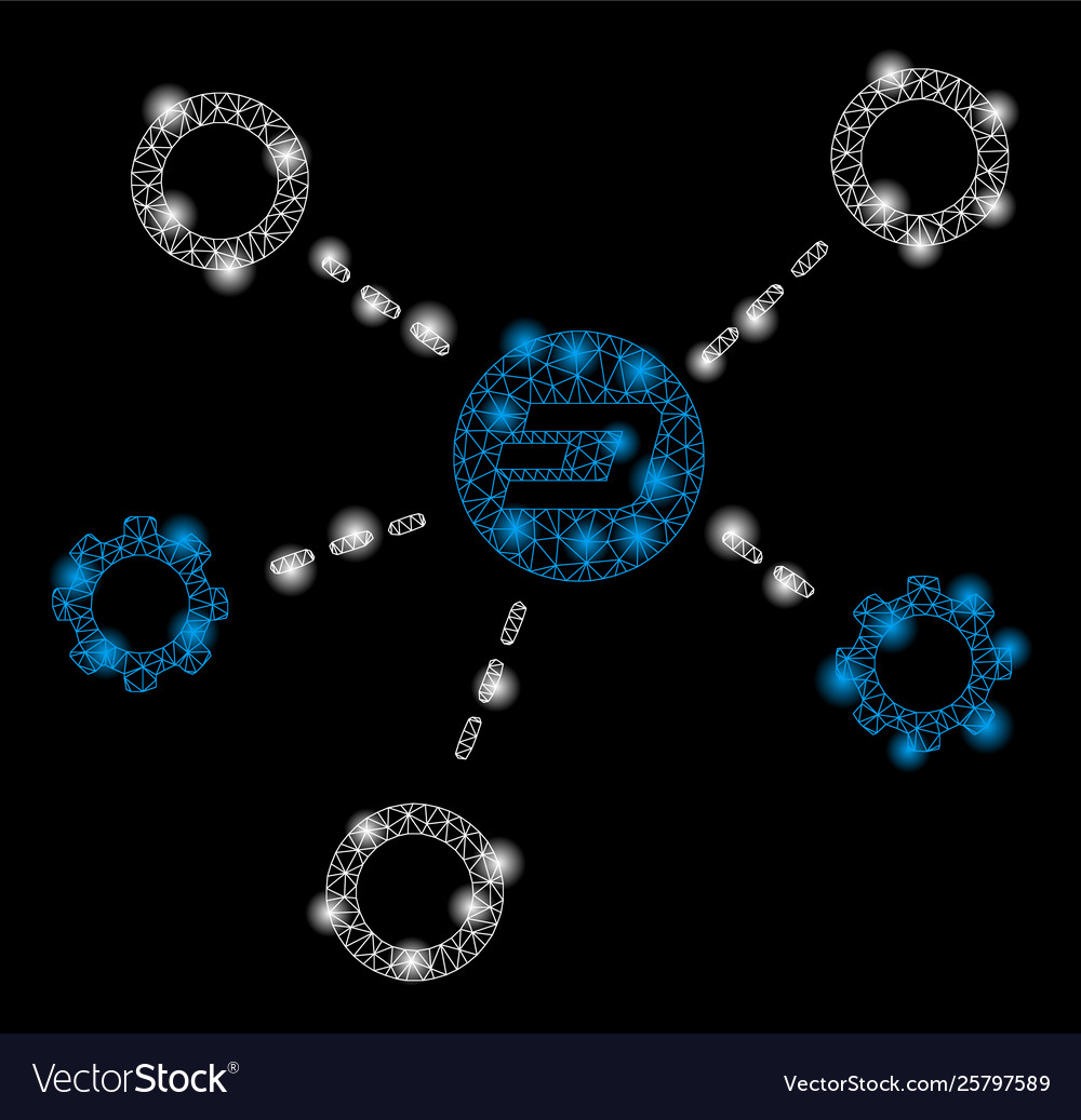 Bright mesh carcass dash network structure vector image Bright mesh carcass dash network structure