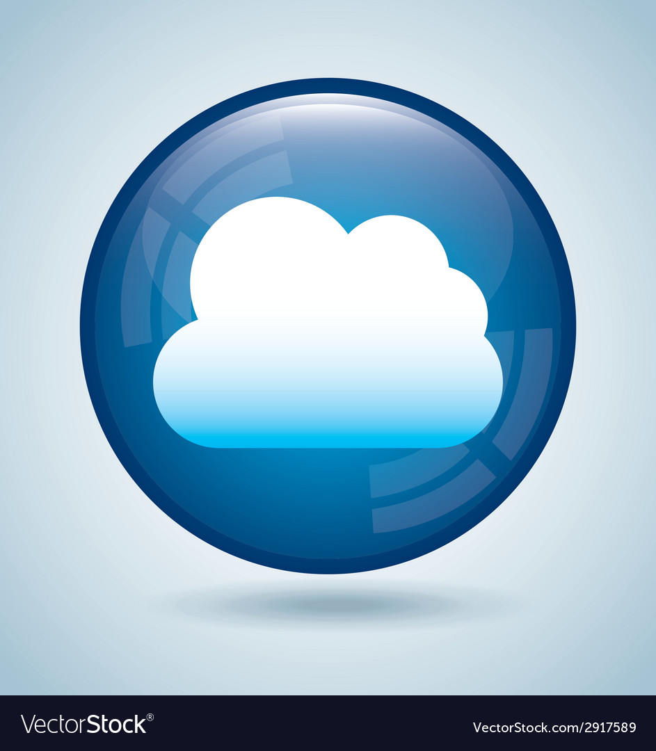 Cloud computing over white background