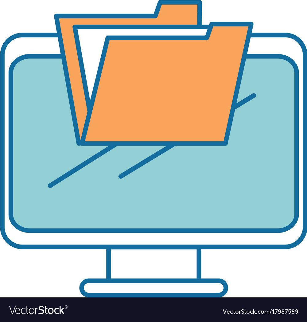 Computer display with folder