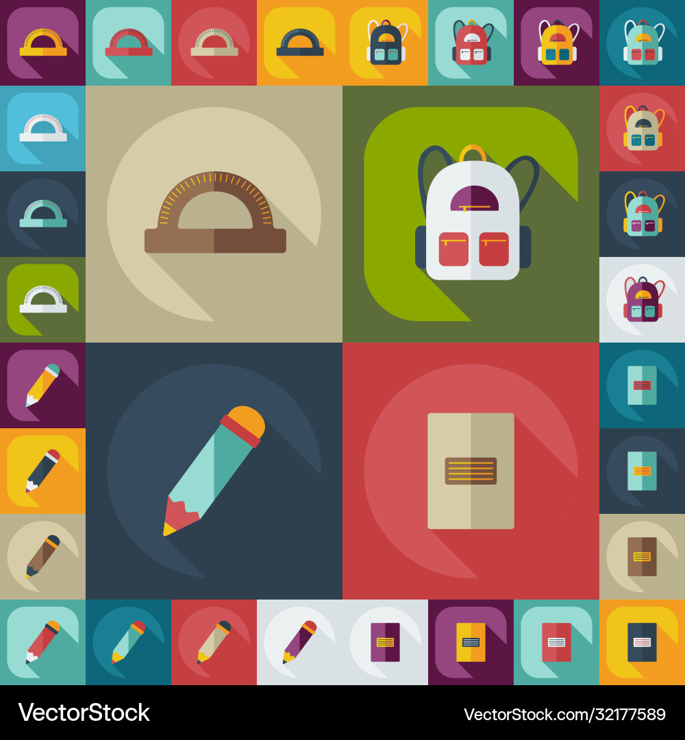 Flat concept set modern design with shadow Vector Image