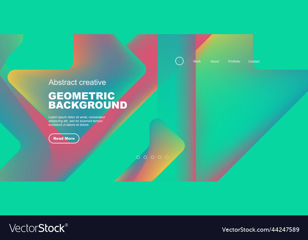 Fluid gradient triangles landing page background vector image Fluid gradient triangles landing page background