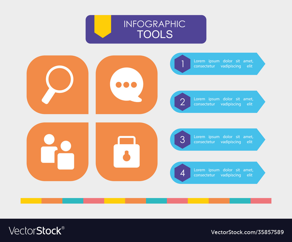 Infographic tools design with elements and icons vector image Infographic tools design with elements and icons