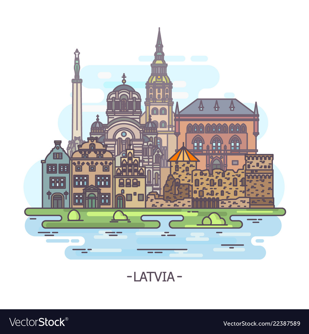 Latvian Cityscape Landmarks