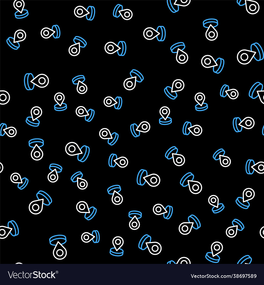 Line map pin icon isolated seamless pattern vector image Line map pin icon isolated seamless pattern