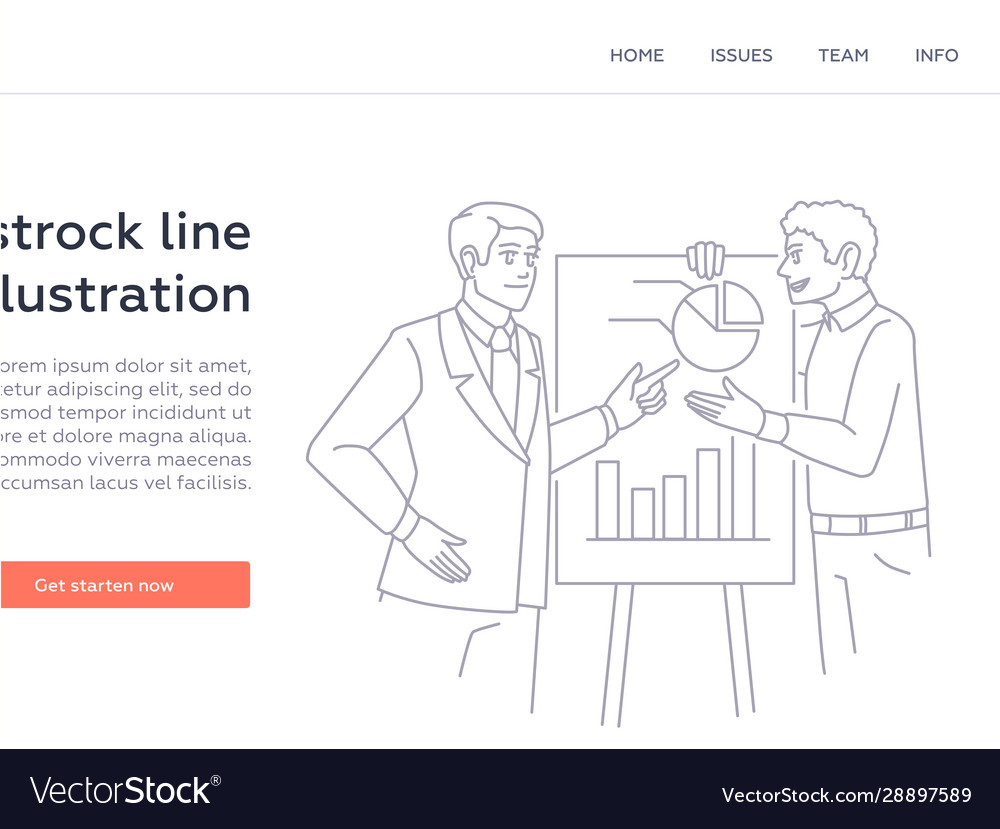 Meeting - modern line design style web banner