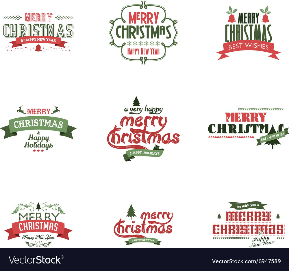 merry christmas label royalty free vector image