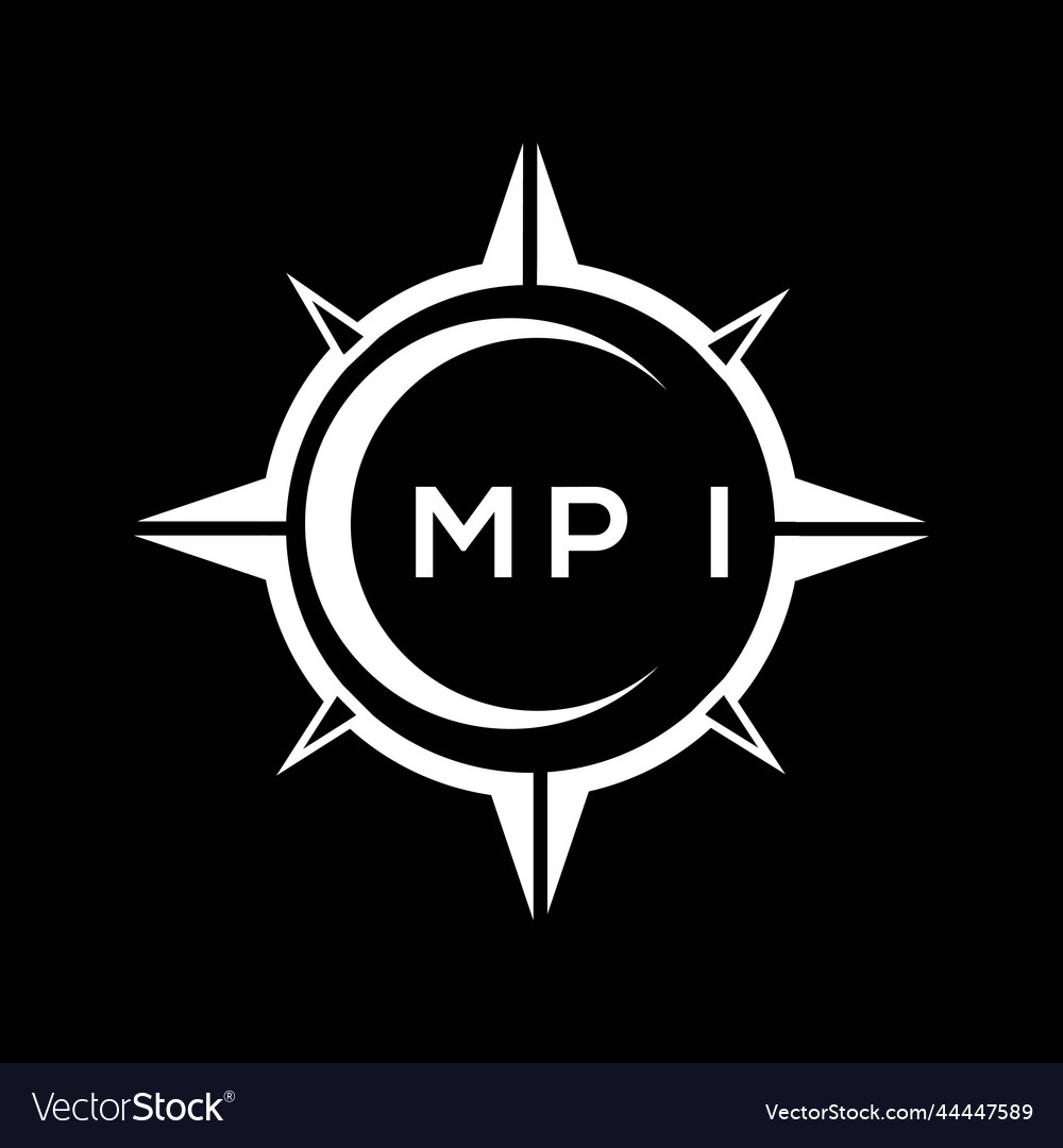 Mpi abstract monogram shield logo design on black