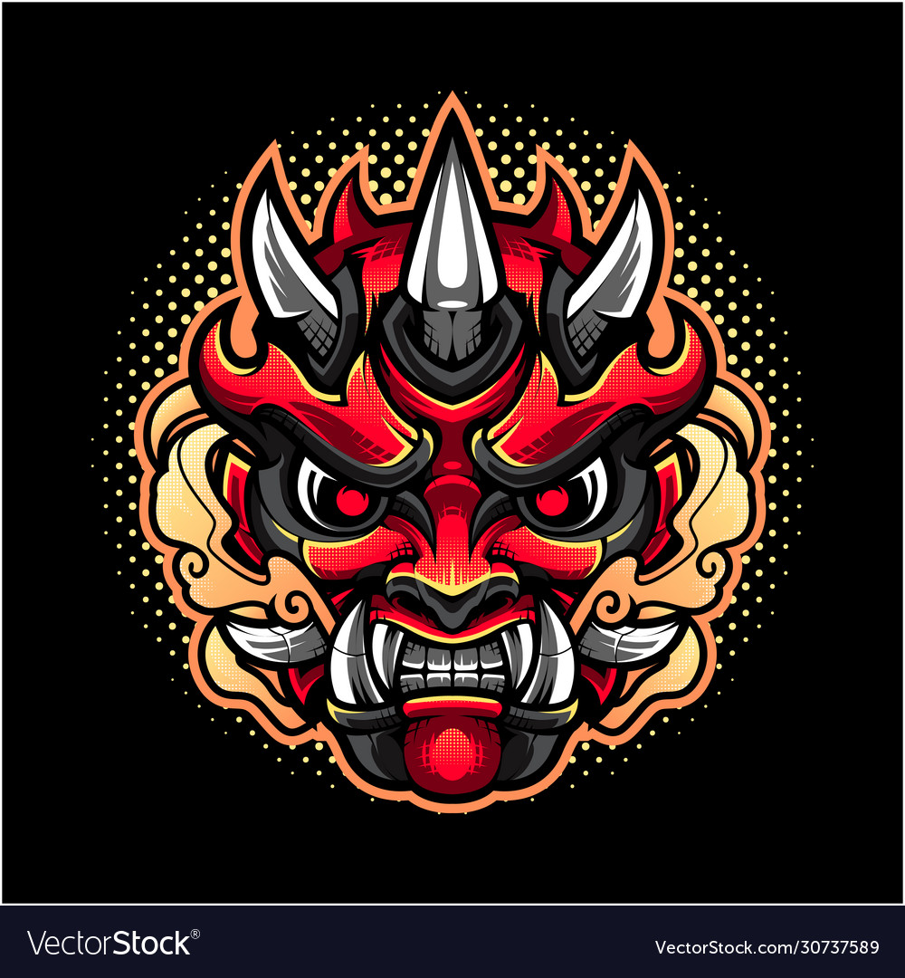 Oni Head Mascot Logo Royalty Free Vector Image