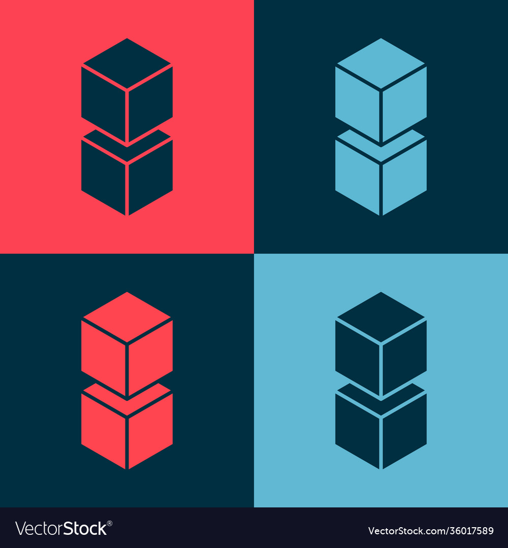 Pop art blockchain technology icon isolated Vector Image Pop art blockchain technology icon isolated