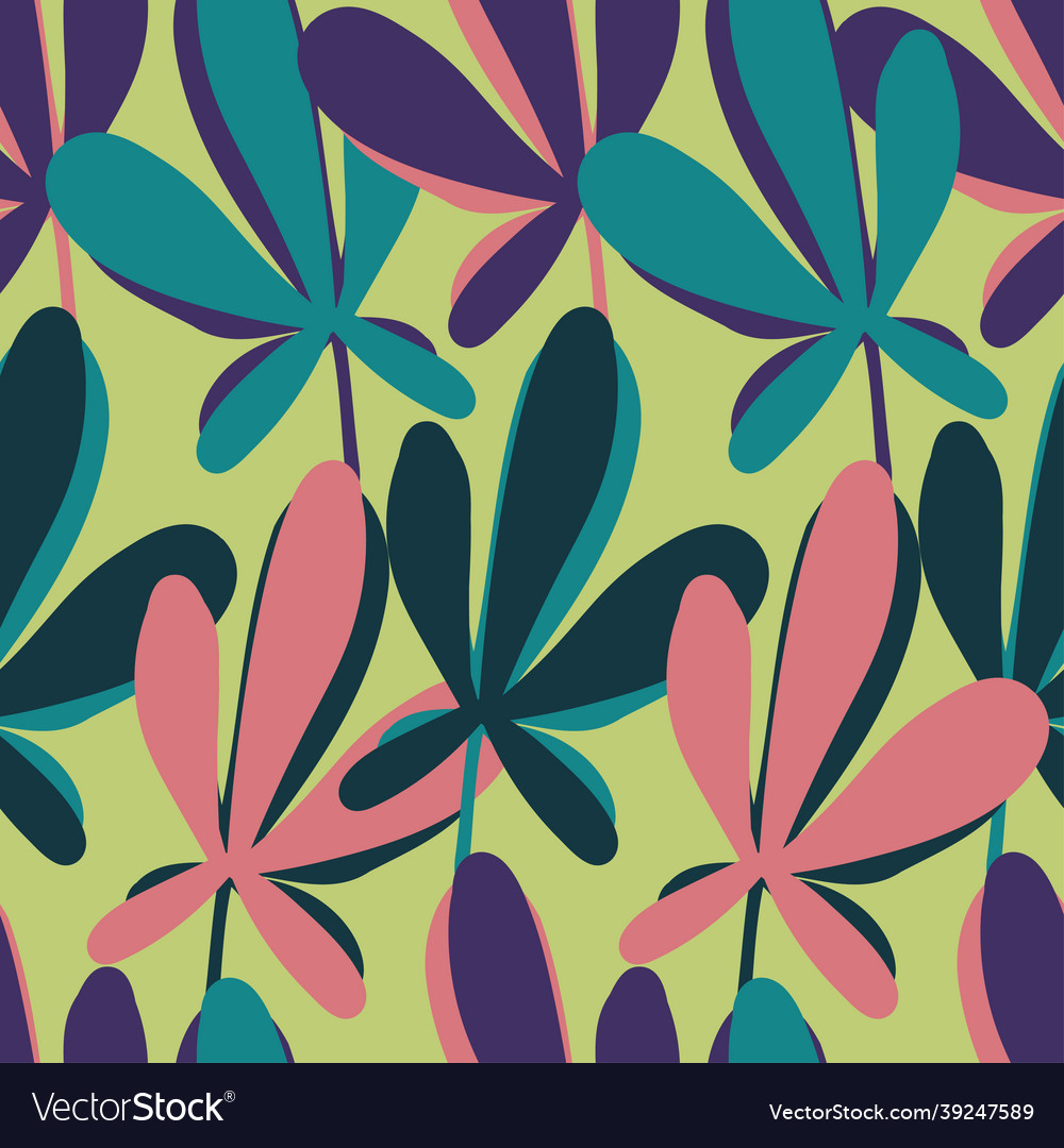 Seamless colorful design pattern botanical vector image Seamless colorful design pattern botanical