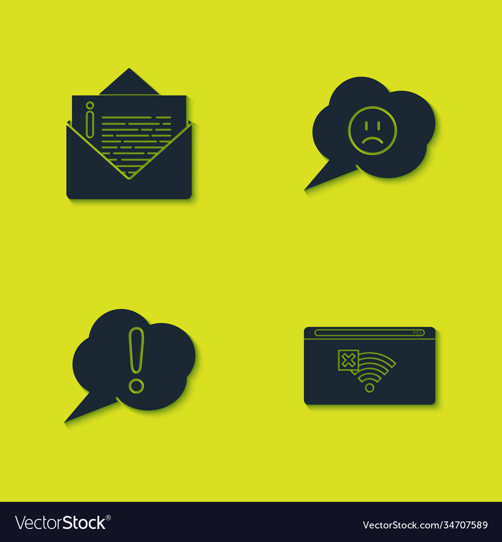 Set envelope no internet connection speech vector image Set envelope no internet connection speech