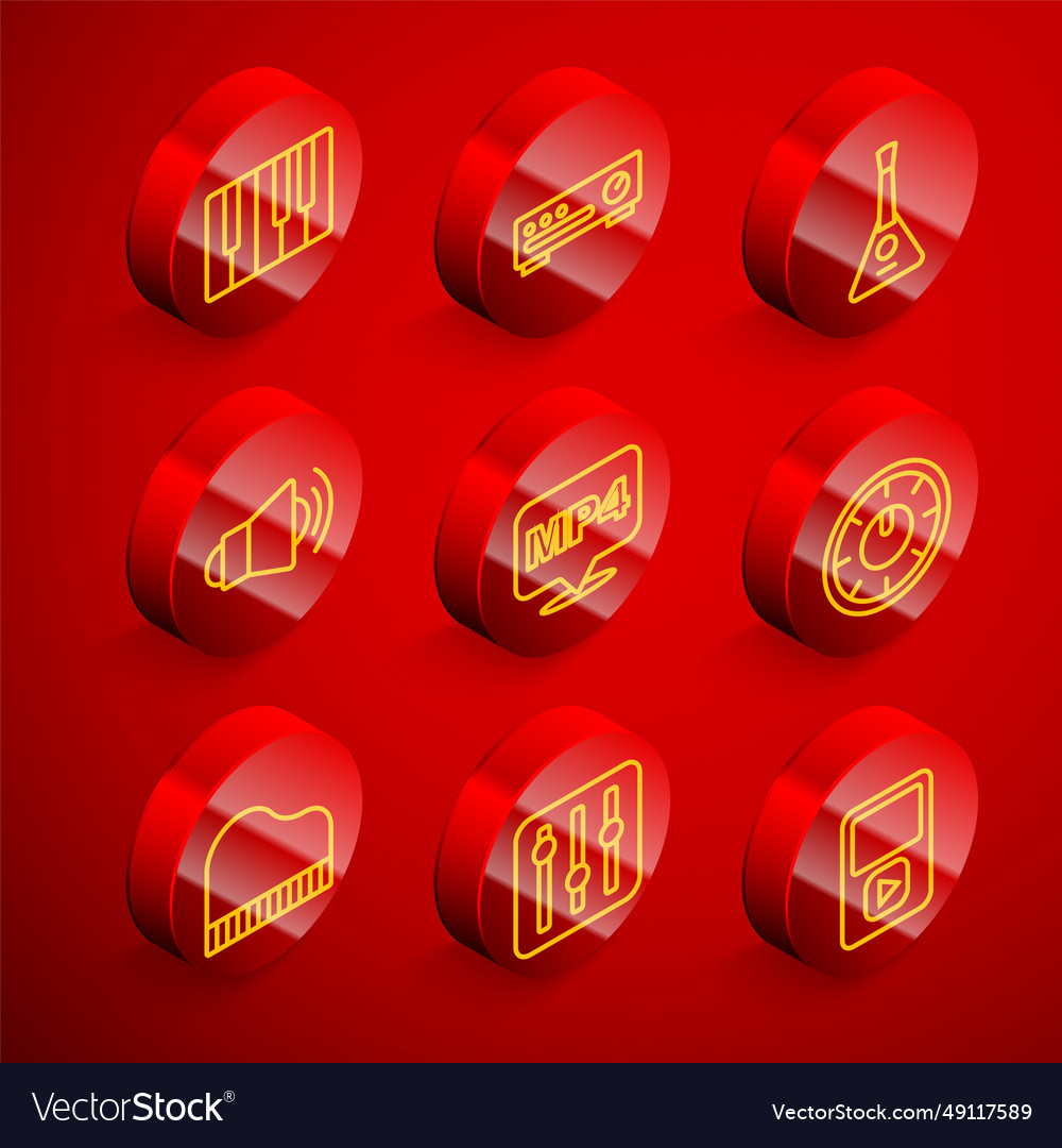 Set line music synthesizer sound mixer controller vector image Set line music synthesizer sound mixer controller
