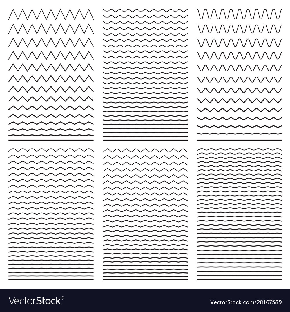 set-wavy-horizontal-thin-and-thick-lines-vector-image