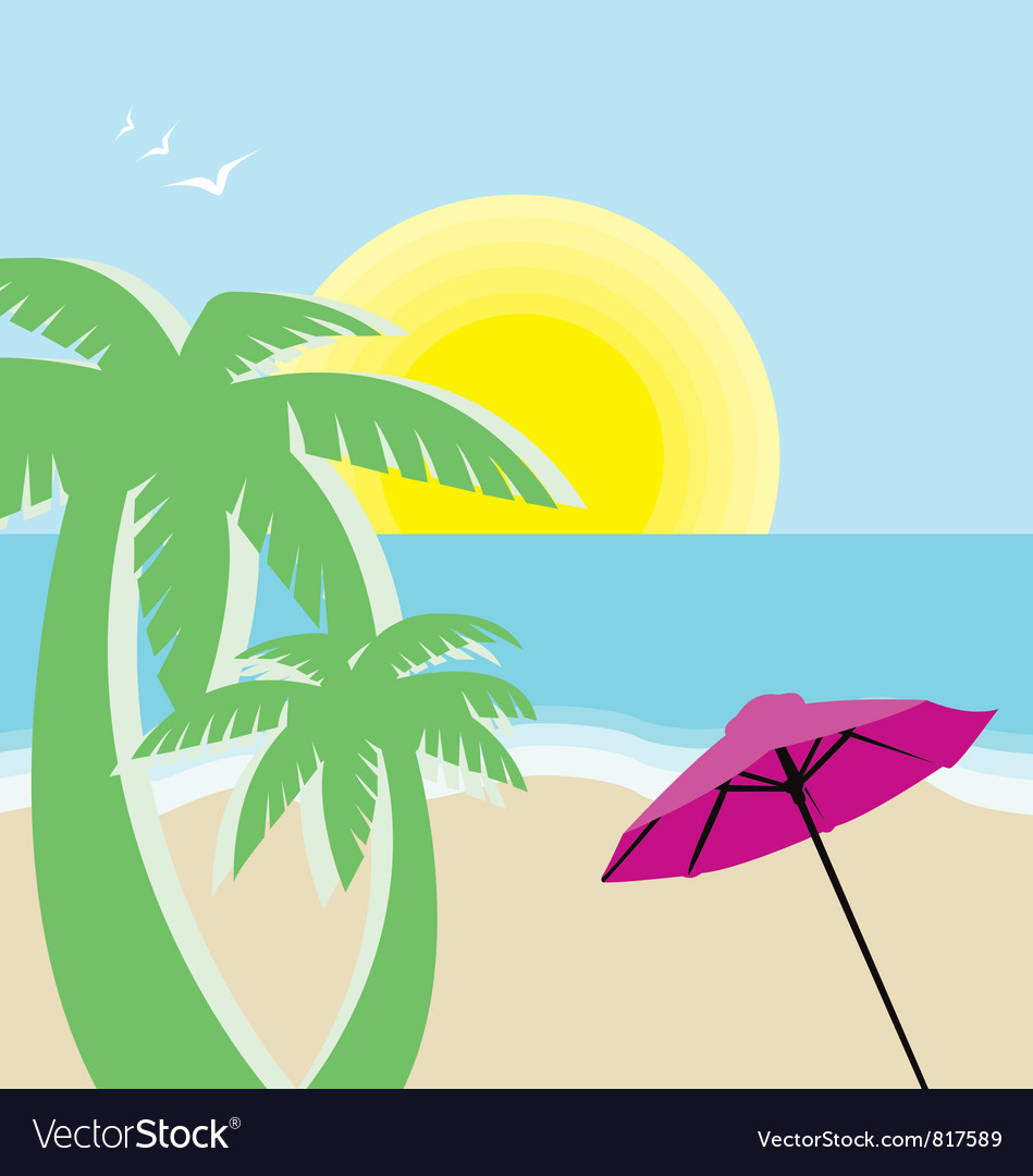 Summer beach Royalty Free Vector Image - VectorStock