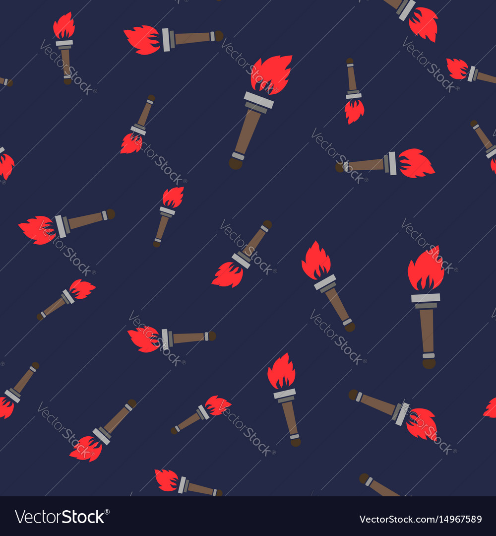 Torch silhouette seamless pattern