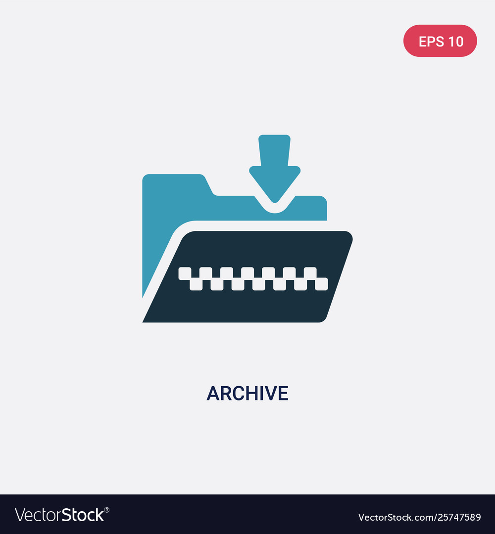 Two color archive icon from programming concept