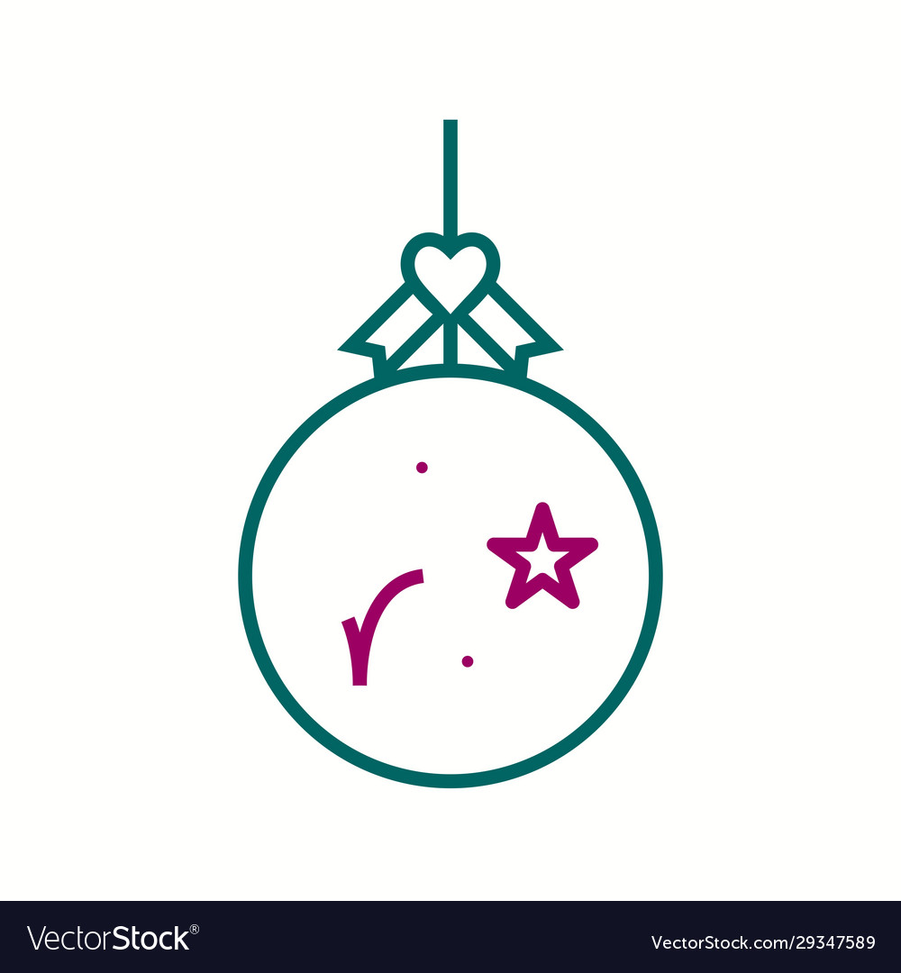 Unique christmas ball line icon