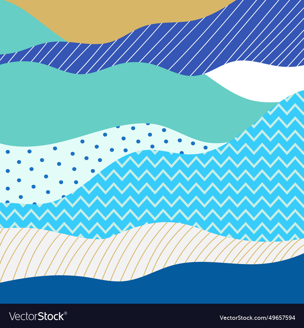 Abstract wavy blue background with zigzag dotted