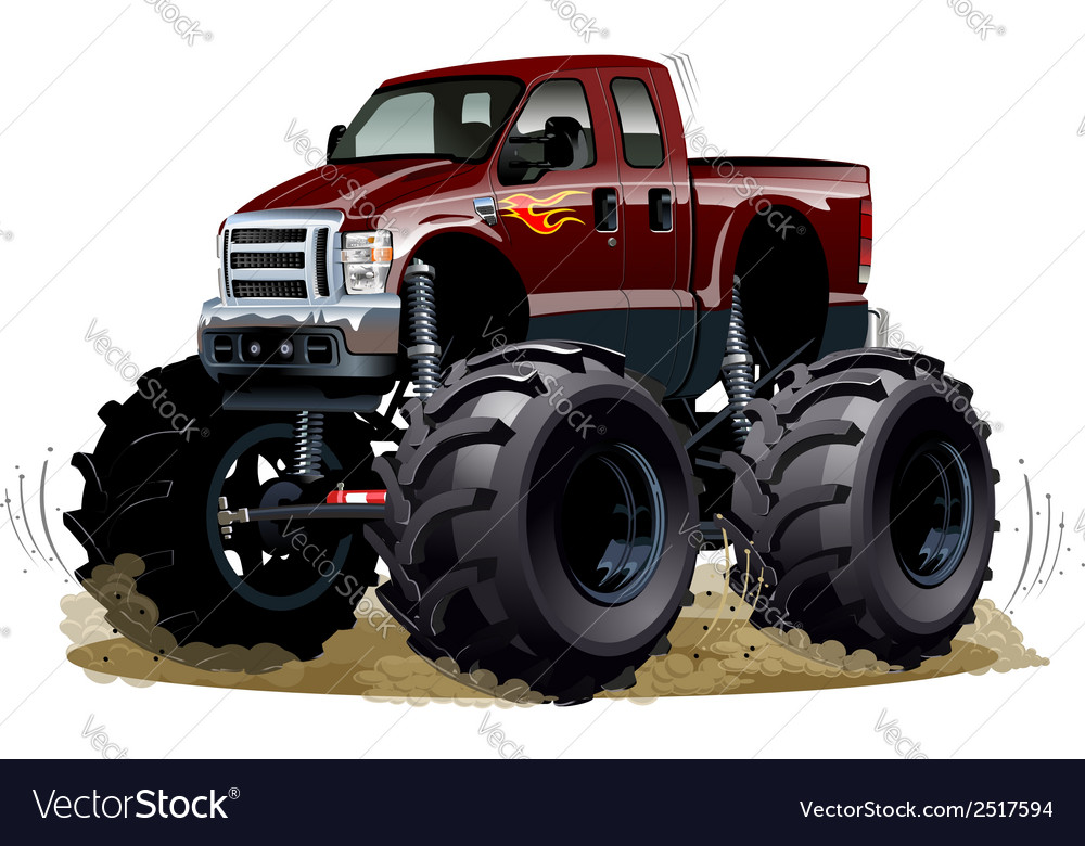 Cartoon monster truck Royalty Free Vector Image