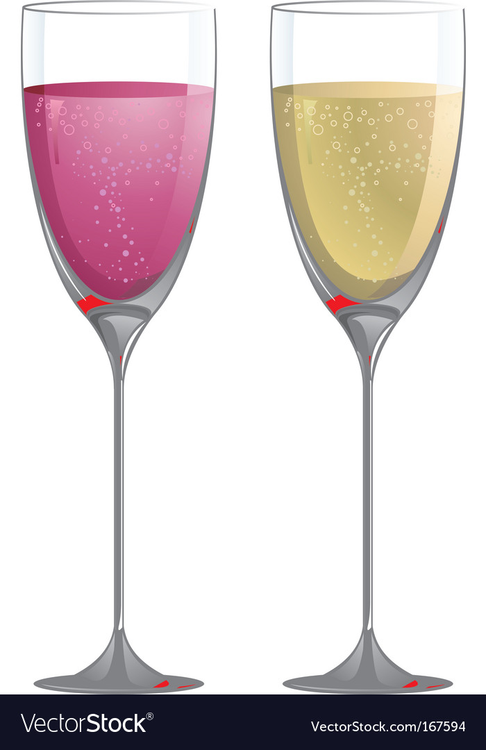 Champagne glasses Royalty Free Vector Image - VectorStock