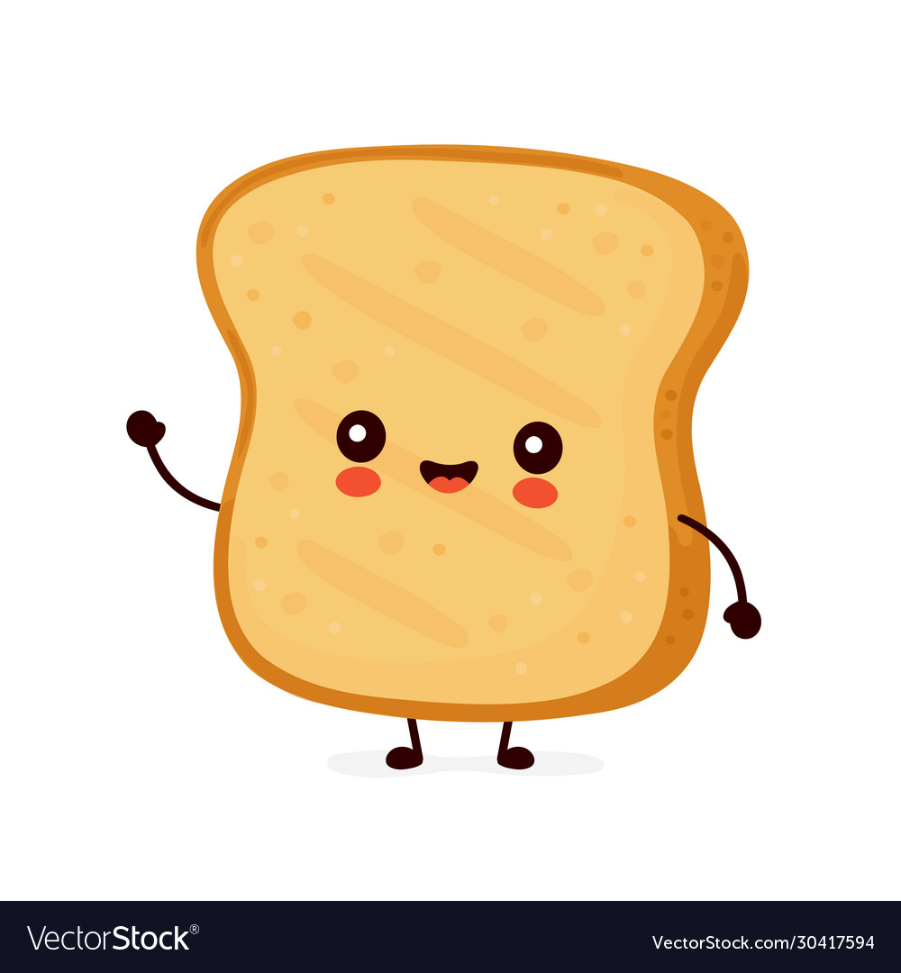 Cute happy funny toast Royalty Free Vector Image