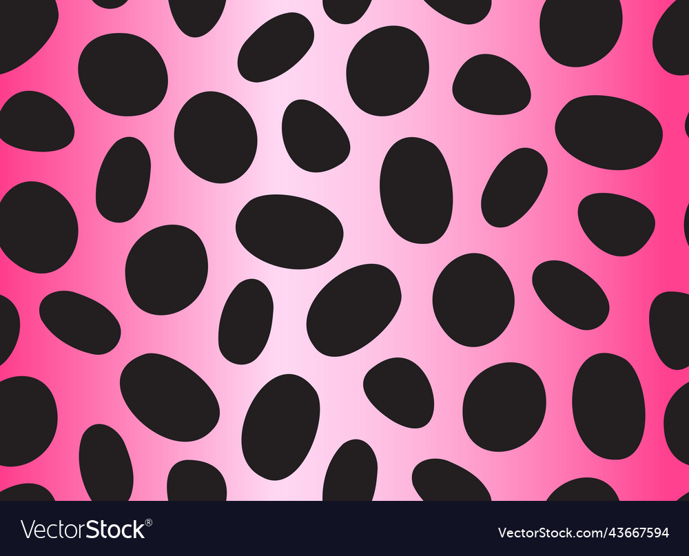 Dalmatian pink seamless pattern black uneven