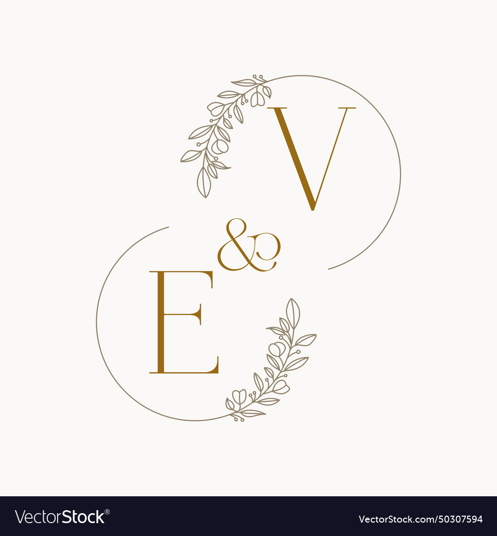 Ev Logo Initialen Hochzeit Monogramm Design vector image Ev Logo Initialen Hochzeit Monogramm Design