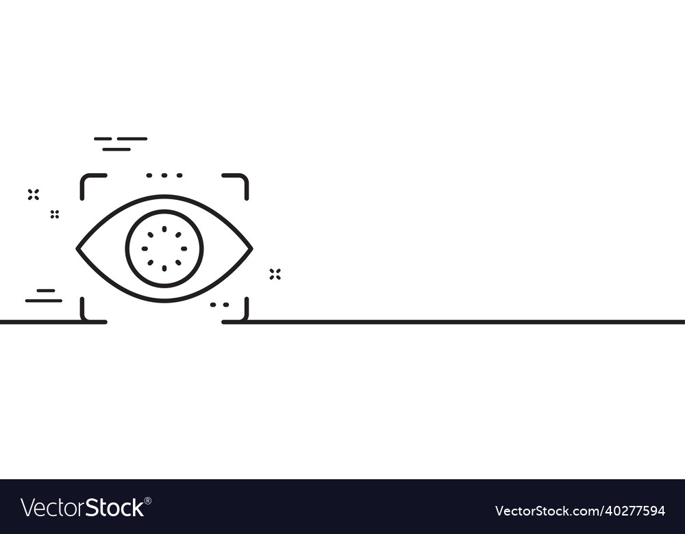 Eye detect line icon retina scan sign minimal vector image Eye detect line icon retina scan sign minimal