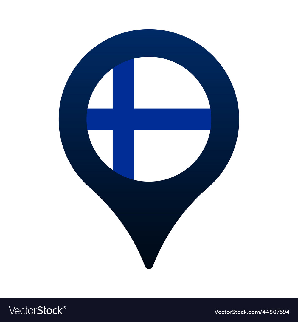 Finland flag and map pointer icon national