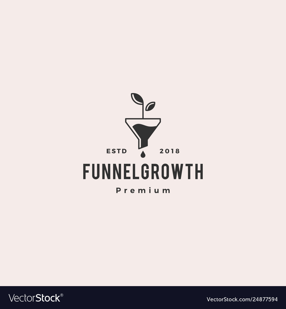 Funneling growth leaf organic logo icon