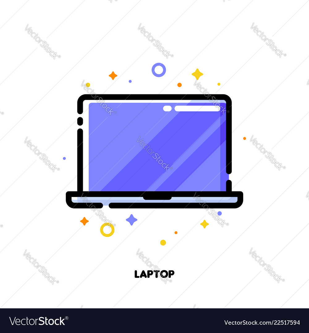 Laptop Computer Icon - Purple Screen