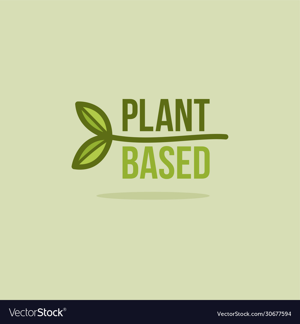 Plant based icon with leaf horizontal Royalty Free Vector