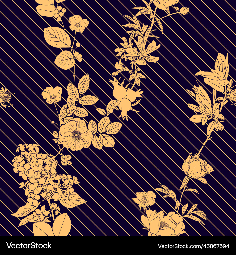 Seamless pattern with flowers Royalty Free Vector Image