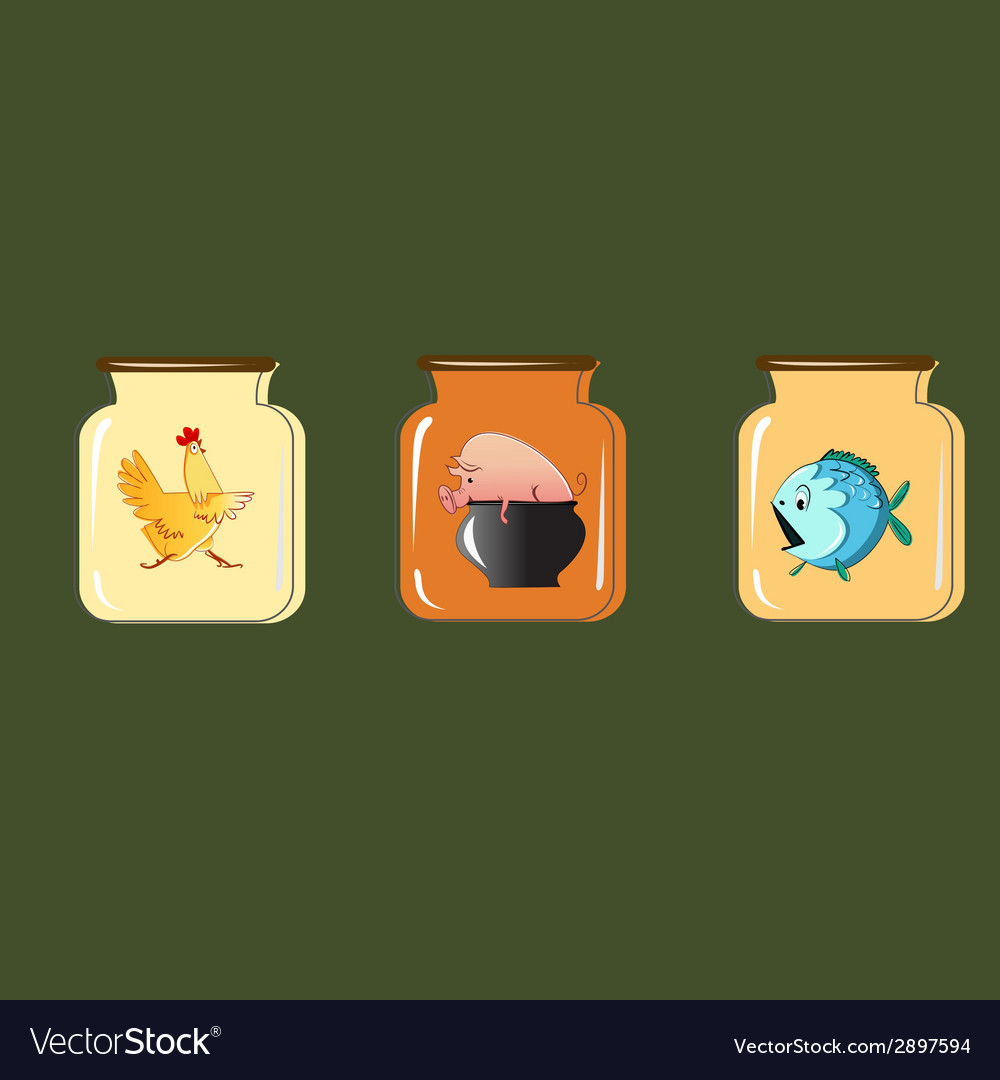 Set of containers for preservation design