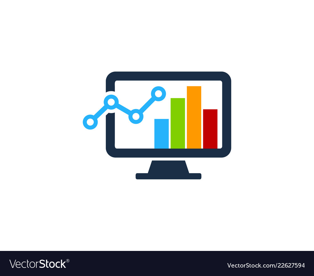 Stats Computer Icon - Data Analysis