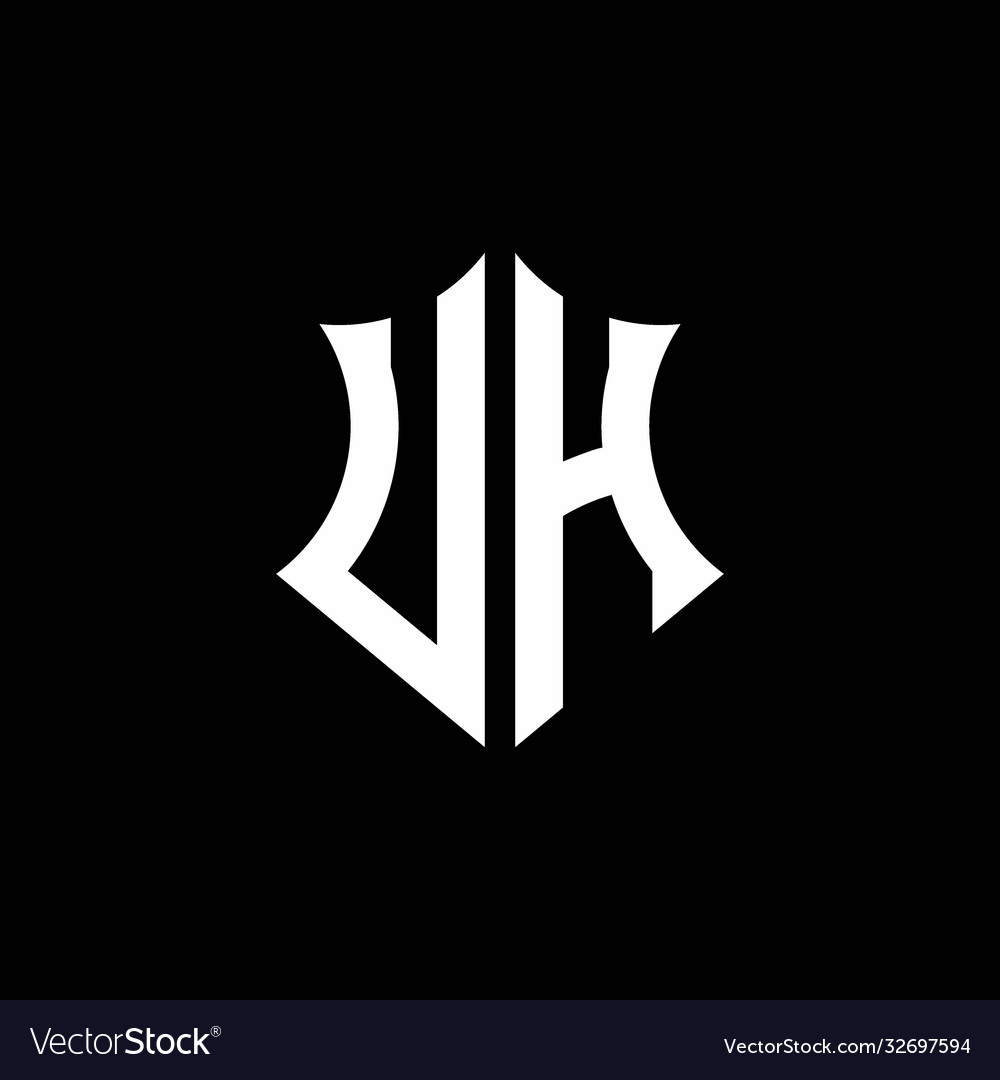 Uh monogram logo with a sharp shield style