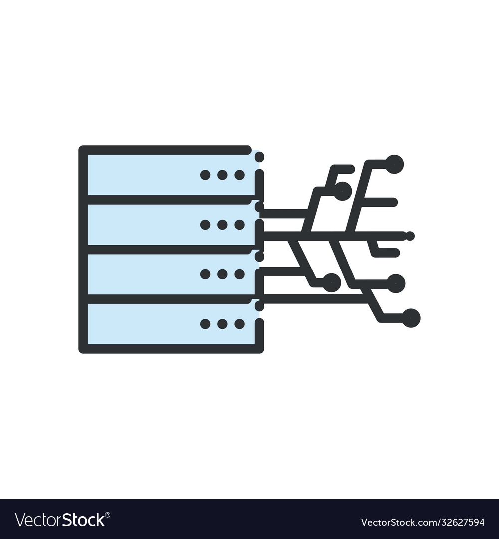 Web-Hosting mit Schaltungszeile und Füllstil-Symbol