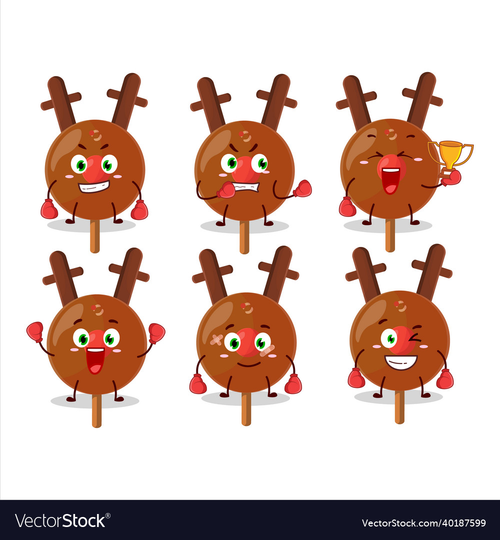 Eine sportliche Süßigkeiten Hirsch Boxsportler Cartoon Maskottchen vector image Eine sportliche Süßigkeiten Hirsch Boxsportler Cartoon Maskottchen