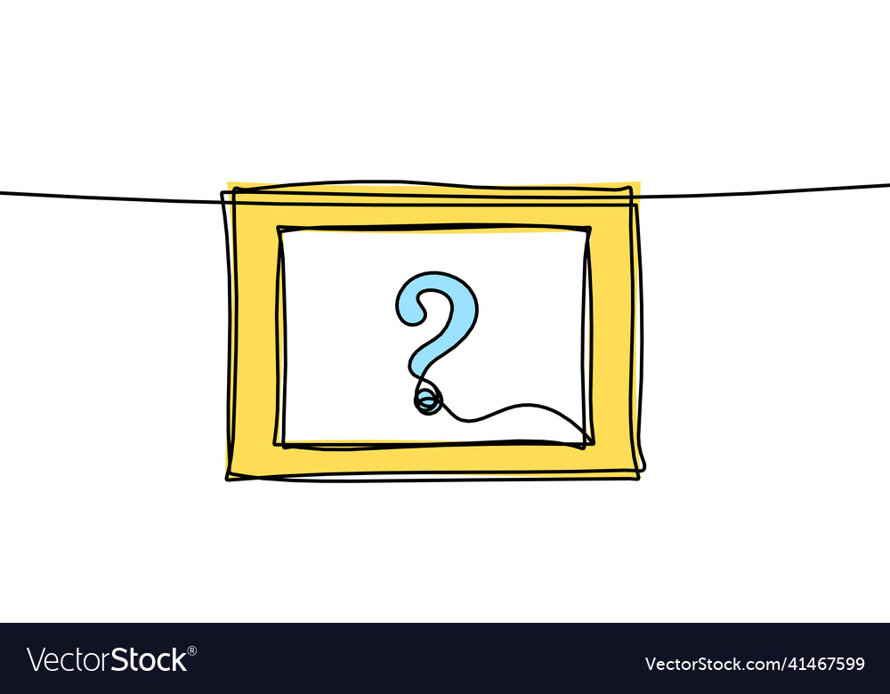 Abstract color frame for picture with question vector image Abstract color frame for picture with question