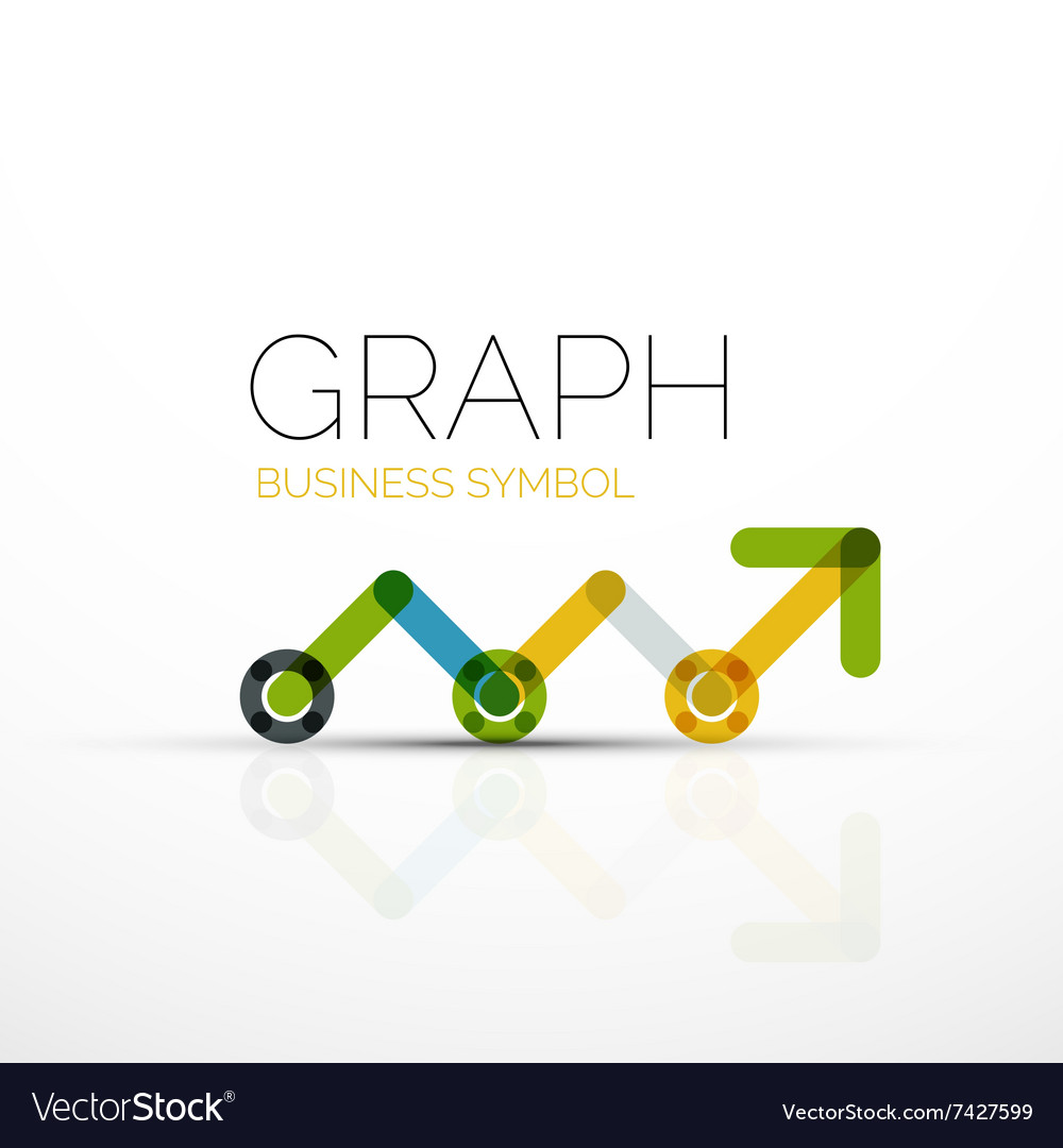 Abstract logo idea linear chart or graph