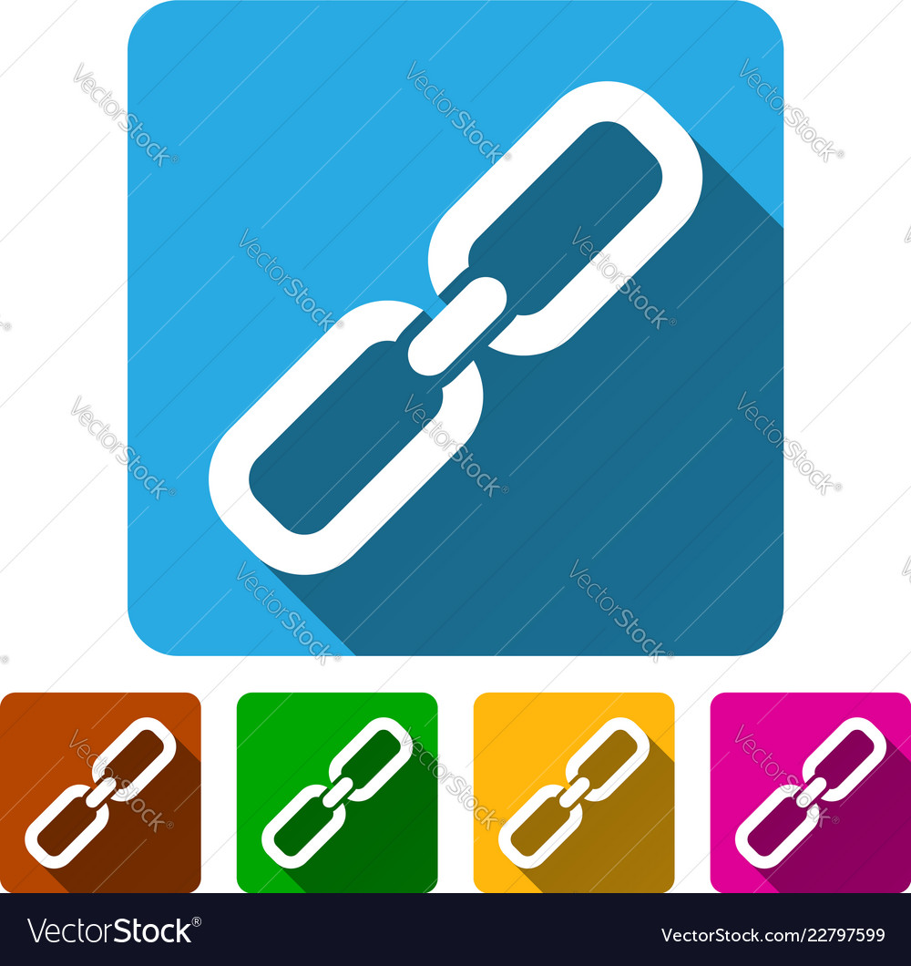 Chain link symbol icons with diagonal shadows